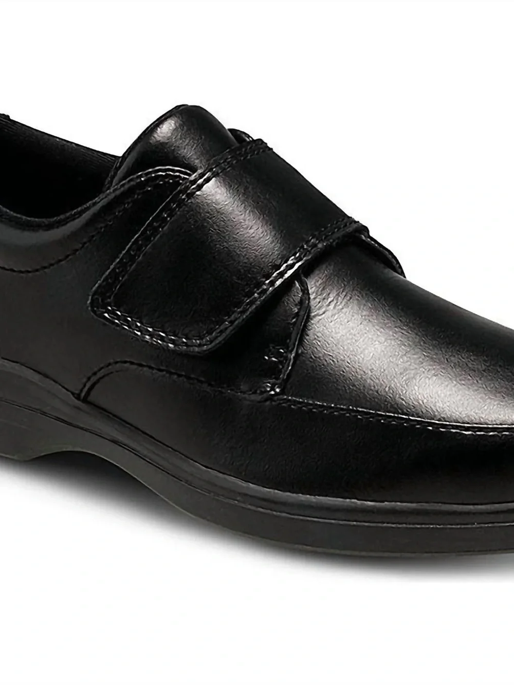 Hush Puppies Boy Gavin Leather Velcro Strap Dress Shoe